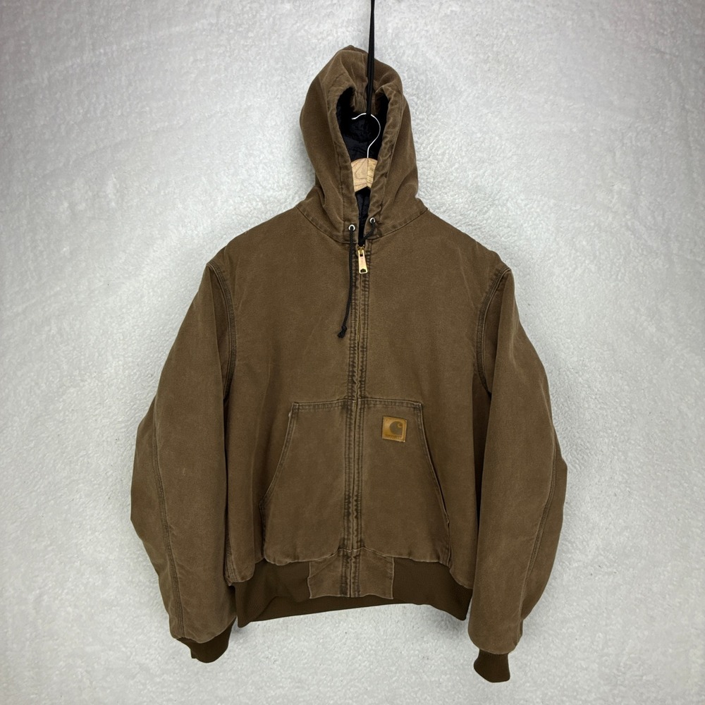 Carhartt Active Quilt Lined Jacket Mens Medium JQ282 Chestnut Brown EUC